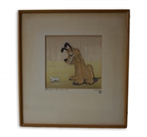 Disney Animation Cel of Pluto From Bone Trouble in 1940 -- With Courvoisier Galleries Label